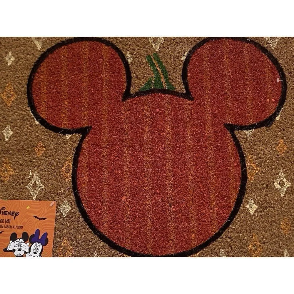 Disney Mickey Mouse Pumpkin Door Mat Rug Coir 18 X‎ 28” Fall Autumn Outdoor NEW
